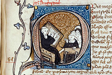 Enluminure tirée du Commentaire des Sentences