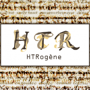 Illustration d'un manuscrit avec le logo HTRogène