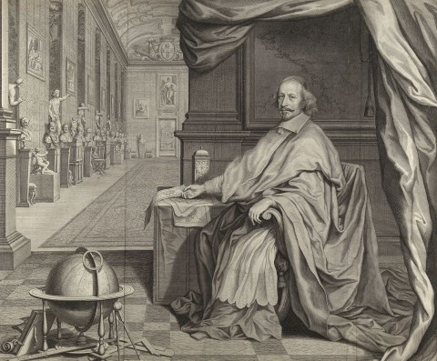  Cardinal Jules Mazarin, Seated within the Gallery of his Palace (Robert Nanteuil, 1659)